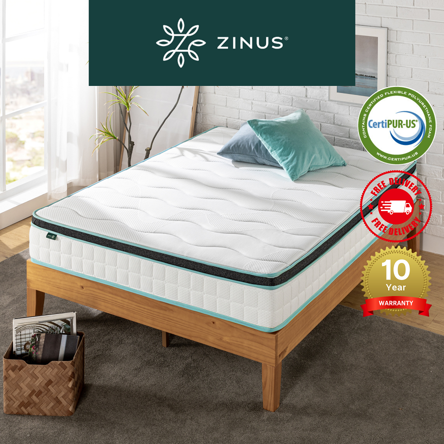 Zinus 10" Cool Gel Memory Foam Bonnell Spring Mattress