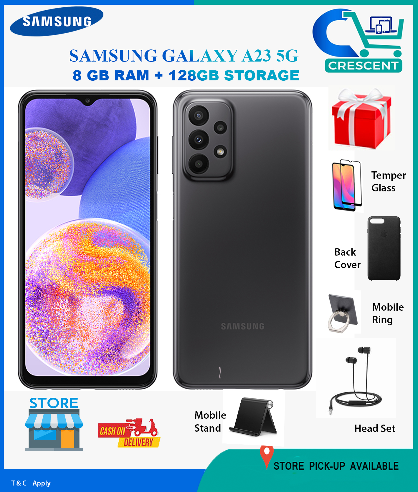 SAMSUNG GALAXY A23 5G (8GB RAM 128 GB Storage)  & 4G (6GB RAM 128 GB Storage)  || Brand New || WITH WARRANTY || STORE PICKUP AVAILABLE || CHOSE COMBO OFFER *** WITH GIFT ***