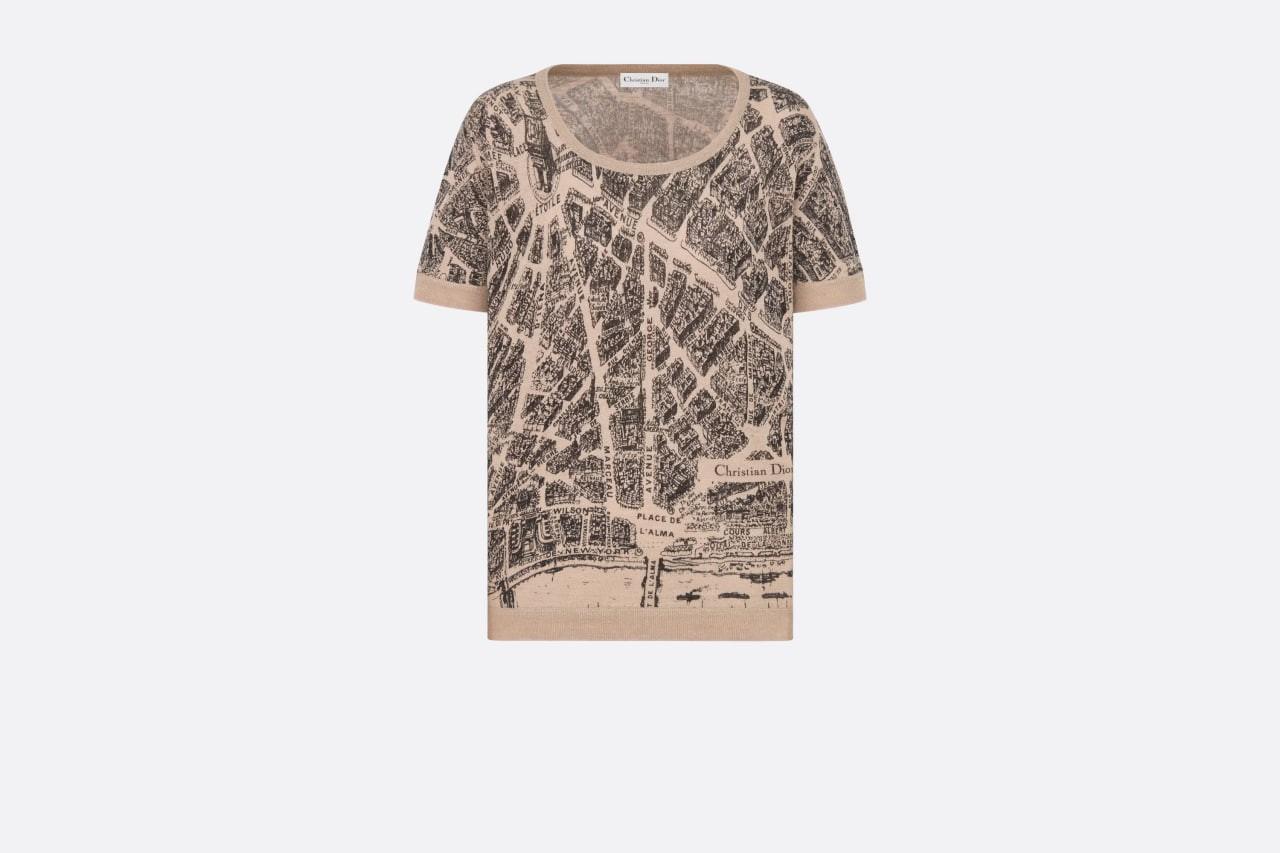 T-shirt.  Beige and black linen, sheep and wool organizations focus on the Plan de Paris project.  Numbering: 324S28AM702_X1830