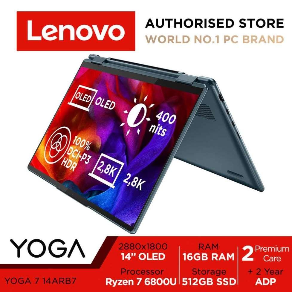 [Top Seller] Lenovo Yoga 7 14ARB7 | 82QF002SSB | 14" 2.8K (2880x1800) OLED 400nits Glossy | AMD Ryzen 7 6800U | Integrated AMD Radeon 680M Graphics | Lenovo Digital Pen | 16GB RAM | 512GB SSD | Win11