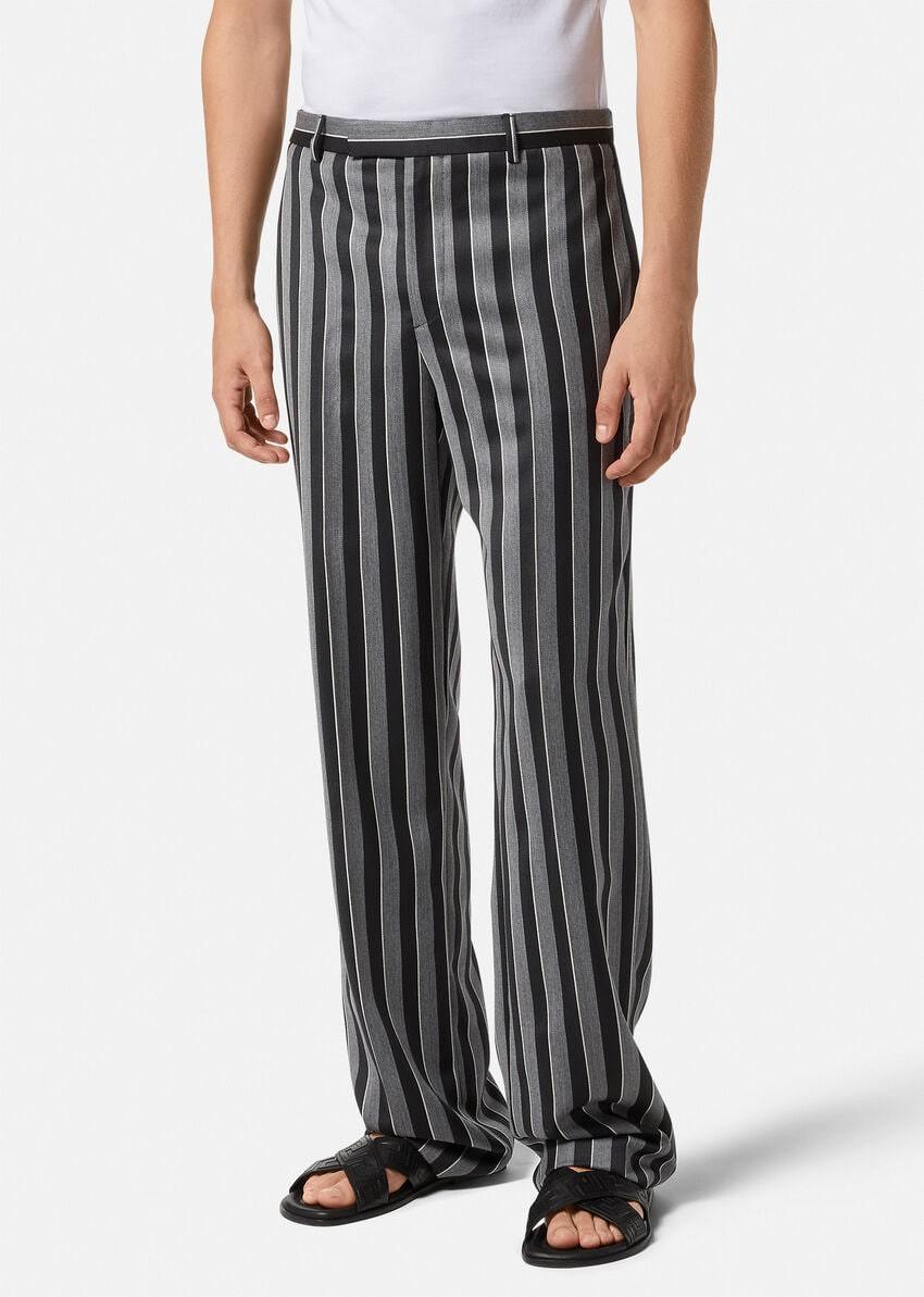 STRIPED WOOL TROUSERS