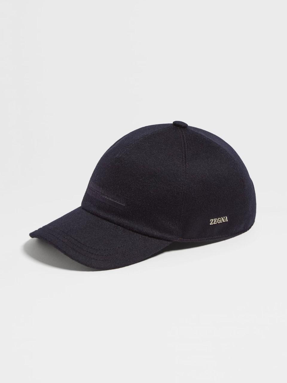 Dark Blue Oasi Cashmere Baseball Cap