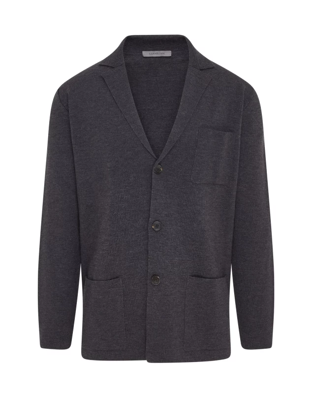 Corneliani Roma Stitch Knitted Blazer (Charcoal)