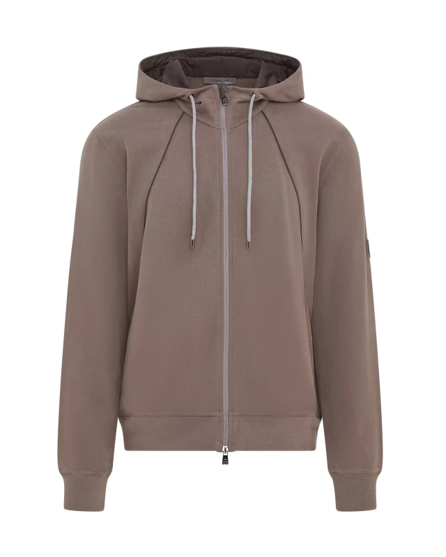 Corneliani Cotton Stretch Tracksuit Top (Grey Taupe)