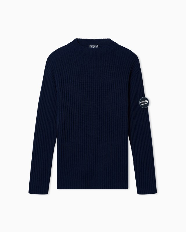 Giorgio Armani Neve jumper in wool and cashmere（Blue）Size:52 US