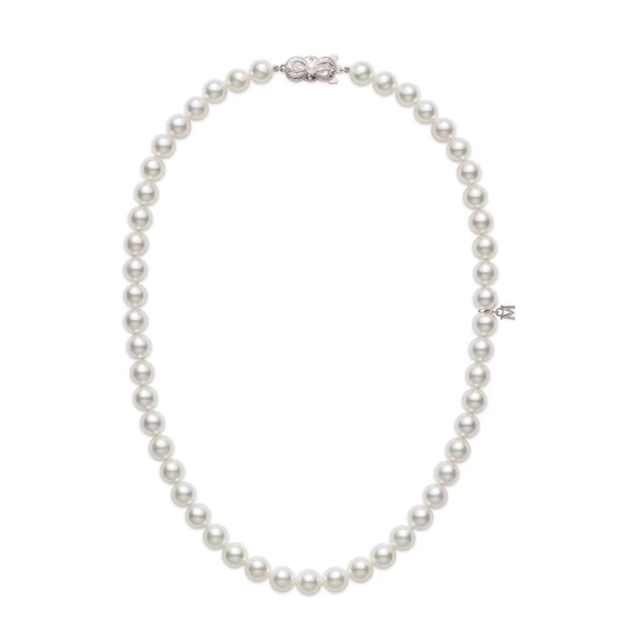 16" Akoya Cultured Pearl Strand Necklace - 18K White Gold Clasp