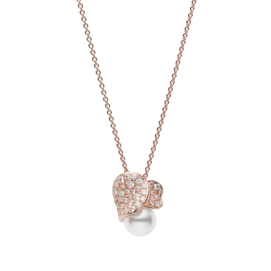 Les Pétales Place Vendôme Rosés Akoya Cultured Pearl Pendant in 18K Pink Gold