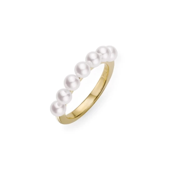 Akoya Cultured Pearl Ring in Yellow Gold （Ring Size 3.5）