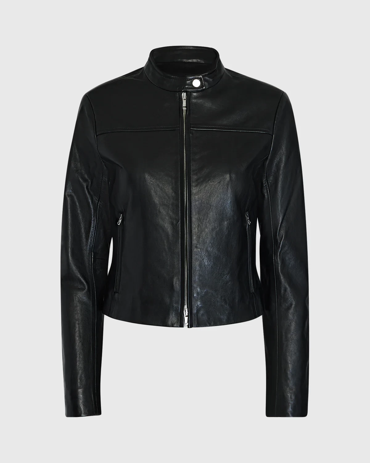 Leather Racer Jacket（Size:XS Black）