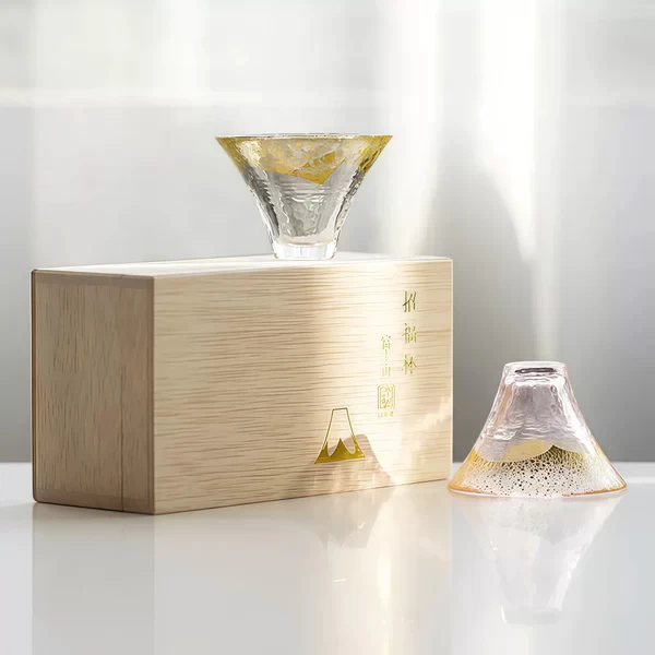 Toyo Sasaki Handcrafted Kinka & Sakura Fuji Glass Set