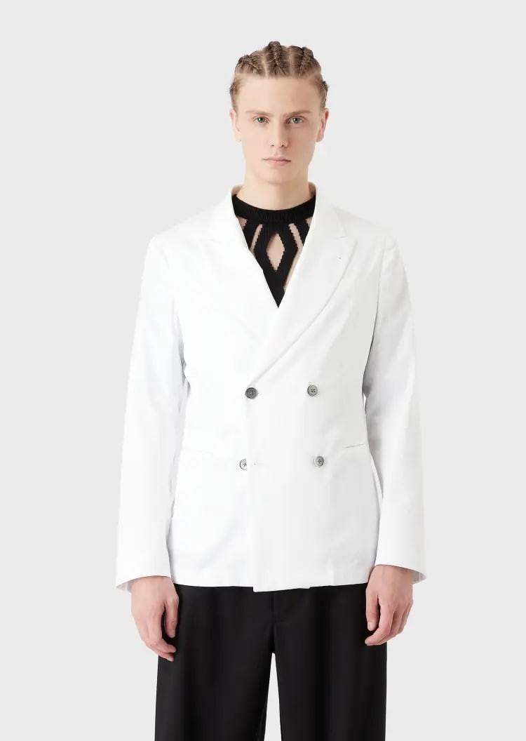 DOUBLE BREASTED COTTON BLAZER