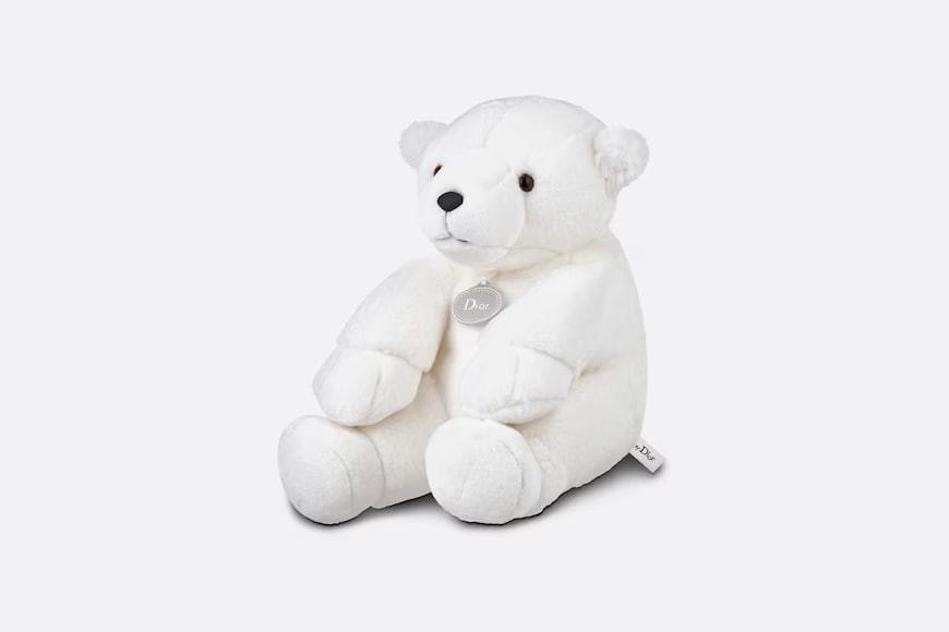 Teddy bear.  White artificial fur.  Numbering: PIBPPEL01O_Y001