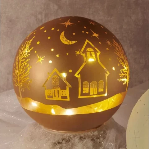 Glass Ball Light Stand Gold 1 piece An elegant light object for adults.  Christmas decorations decorations objects ornaments Christmas miscellaneous goods miscellaneous goods LED lights