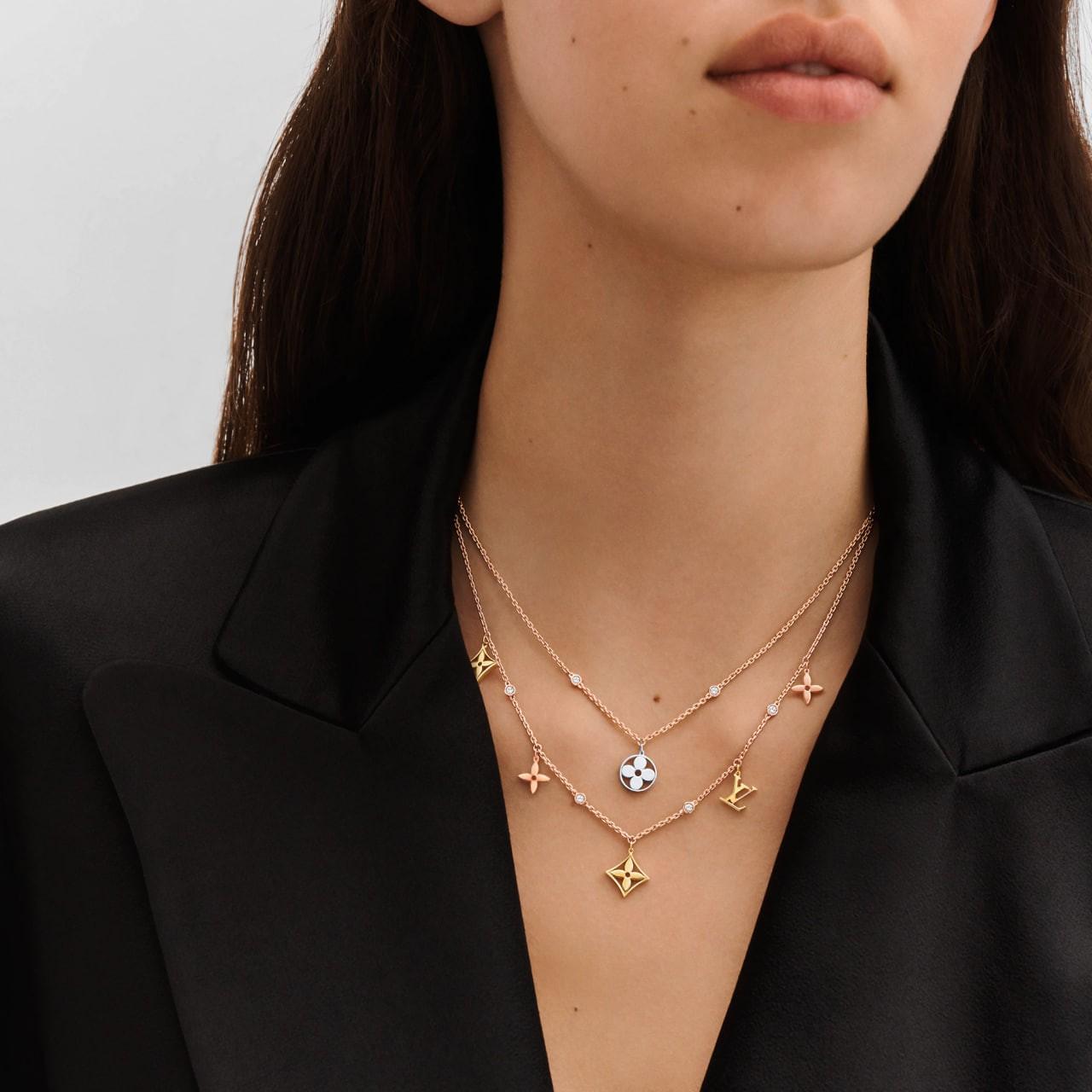 LV Idylle Blossom Charms Necklace, 3 Golds And Diamonds