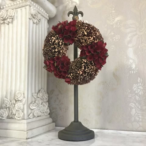Christmas Goods Iron Adjust Wreath Stand Iron Wreath Hanger Height 55-80cm Extendable